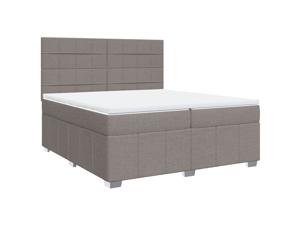 Box Spring Bed, Box Spring Beds Vidaxl Cinzento-acastanhado Tecido (200 X 200 Cm)