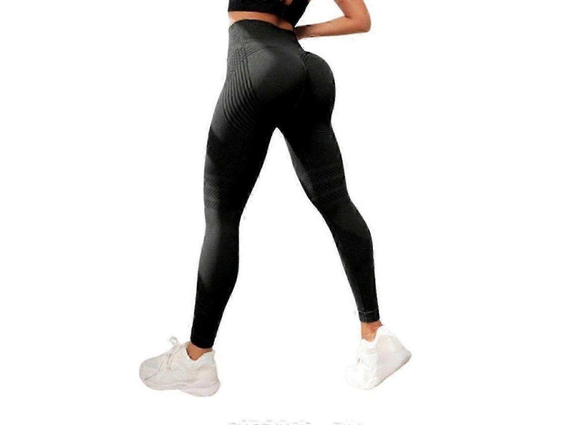 Leggings Anticelulitis 3d De Cintura Alta, Levanta Glúteos Y Control Abdominal Para Gimnasia Y Ejercicios Negro Xl