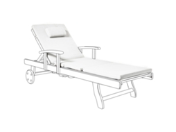 Cojín Para Tumbona Beliani Toscana/java/amantea Premium De Poliéster Blanco 58x189x5