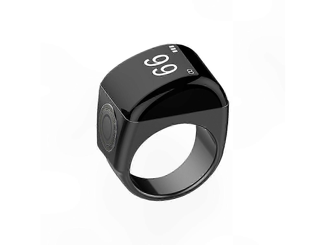 Anel Inteligente Com Estojo De Carregamento, Contador Digital À Prova D'água, Controle Por Aplicativo, 5 Alertas De Oração, Preto, 22 Mm