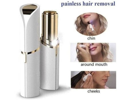 Depilador facial feminino, remoção elétrica de bigode e escova de limpeza de varinha facial (branca) MERKMAK