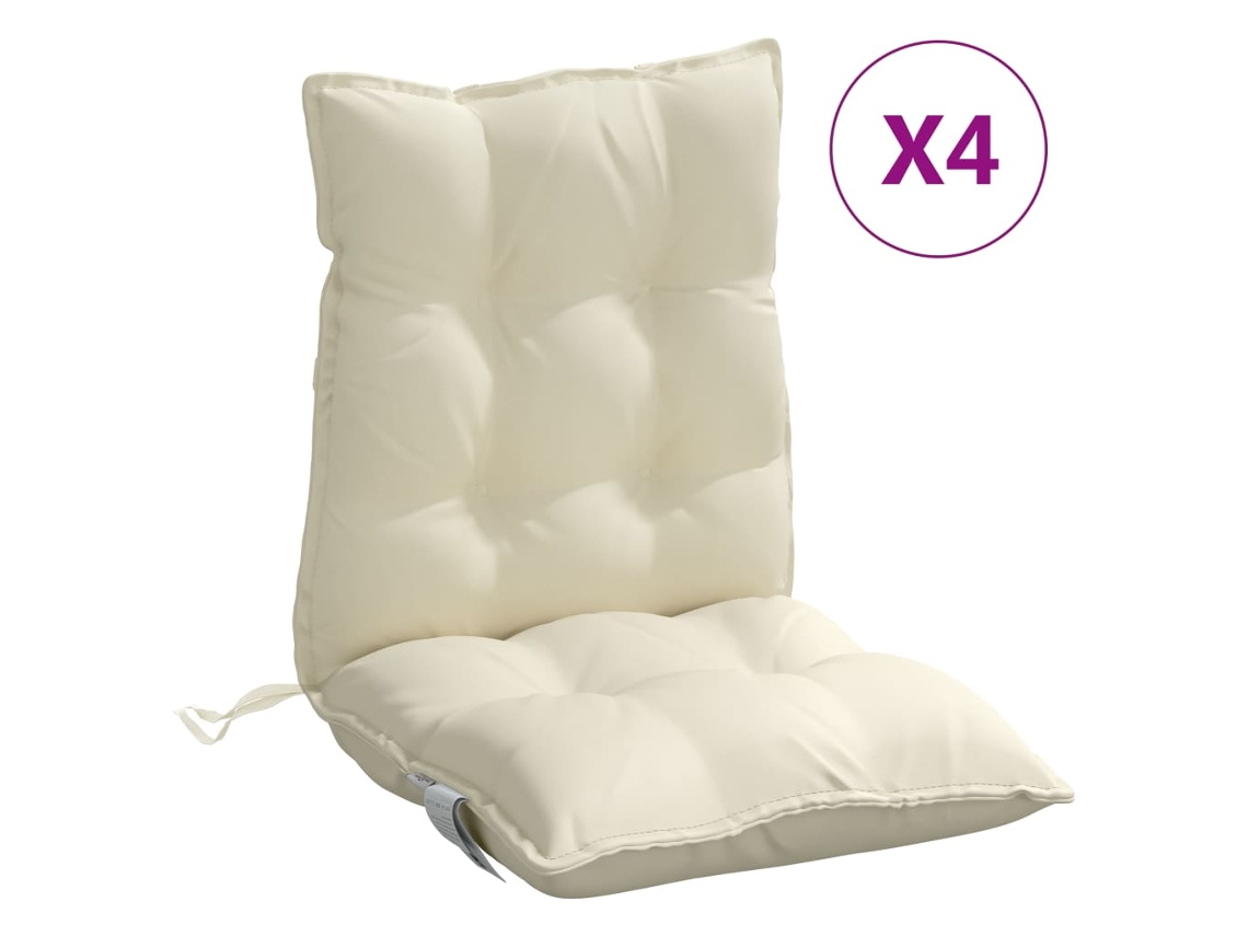 Lowback Chair Cushion, Lowback Chair Cushions Vidaxl Creme Tecido (n/a)