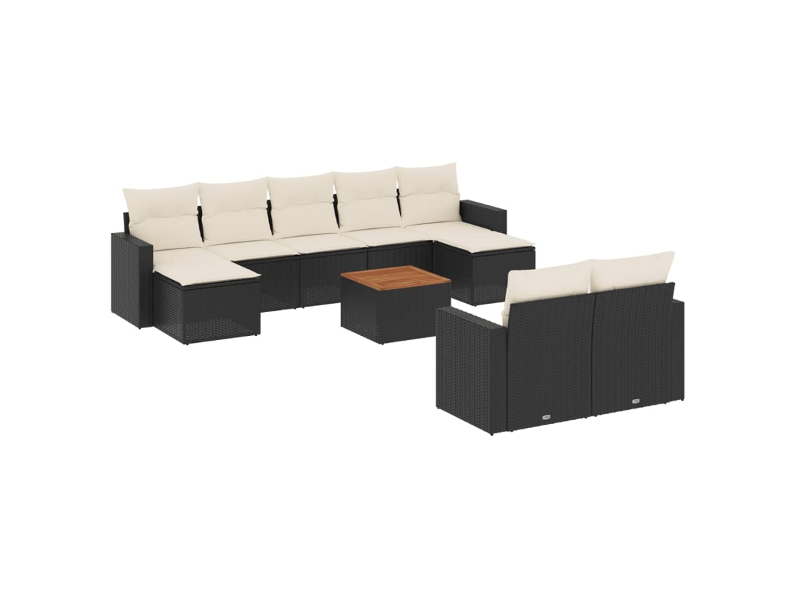 Garden Sofa Set, Garden Sofa Sets Vidaxl Preto Rattan / Vime (n/a)