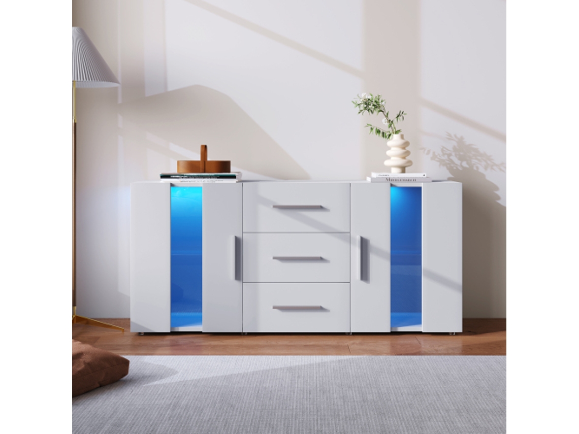 Sideboard LYYTUNG com iluminação LED para sala de jantar e sala de estar, 140x35x70 cm (não disponível)