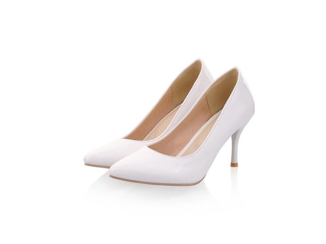 2026 sapatos de Salto Alto Elegantes Zogeer para Mulher, Verniz, Salto Fino 8cm, Cores Nude Preto Rosa Vermelho Branco, Ocasiões Office e Festas