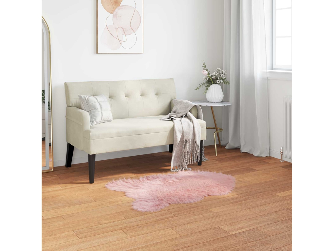 Vidaxl Tapete De De Ovelha Sintética Tafalla Rosa 60 X 90 Cm Poliéster