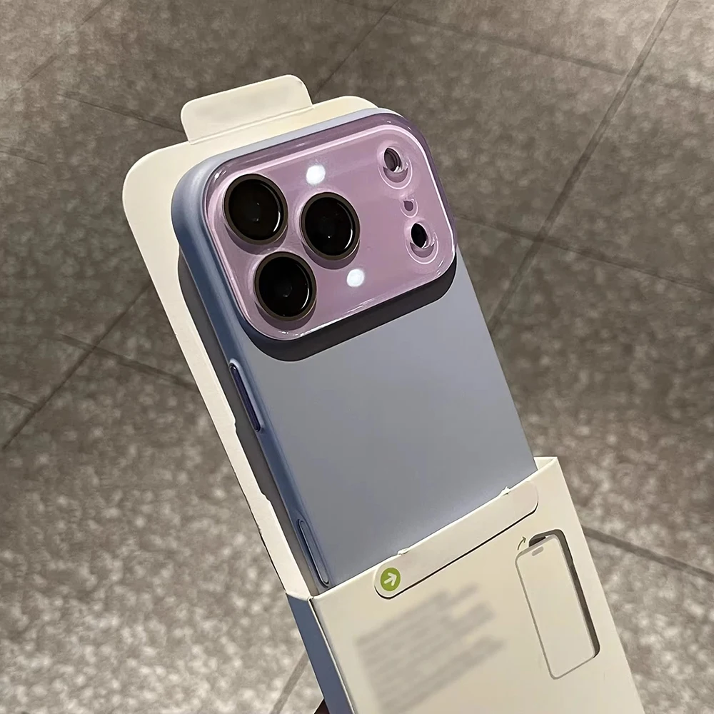 Capa De Celular Com Câmera Em Vidro (roxo Claro) Para Iphone 17, Capa Traseira Resistente A Impactos.