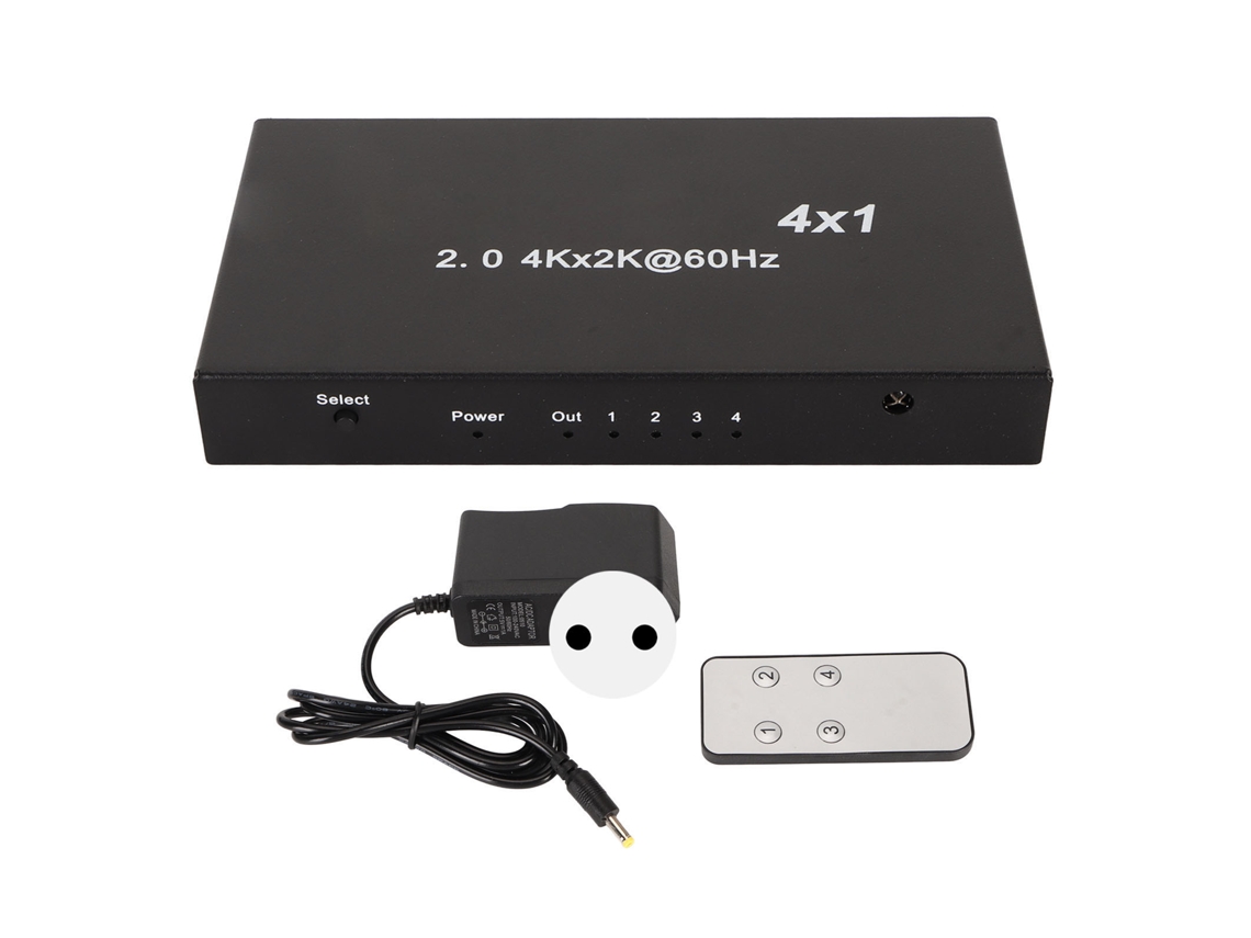 Switcher 4k EOOCOO (switch 4x1, Design de Casca de Ferro)