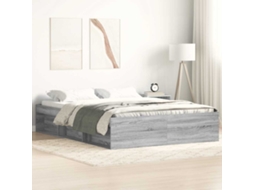 Estrutura De Cama 120x200 Cm Cinza Sonoma