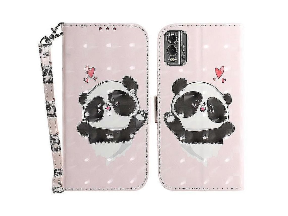 Capa De Telefone Compatível Com Nokia C32 Com Design Padrão - Capa De Couro Pu Com Suporte E Alça