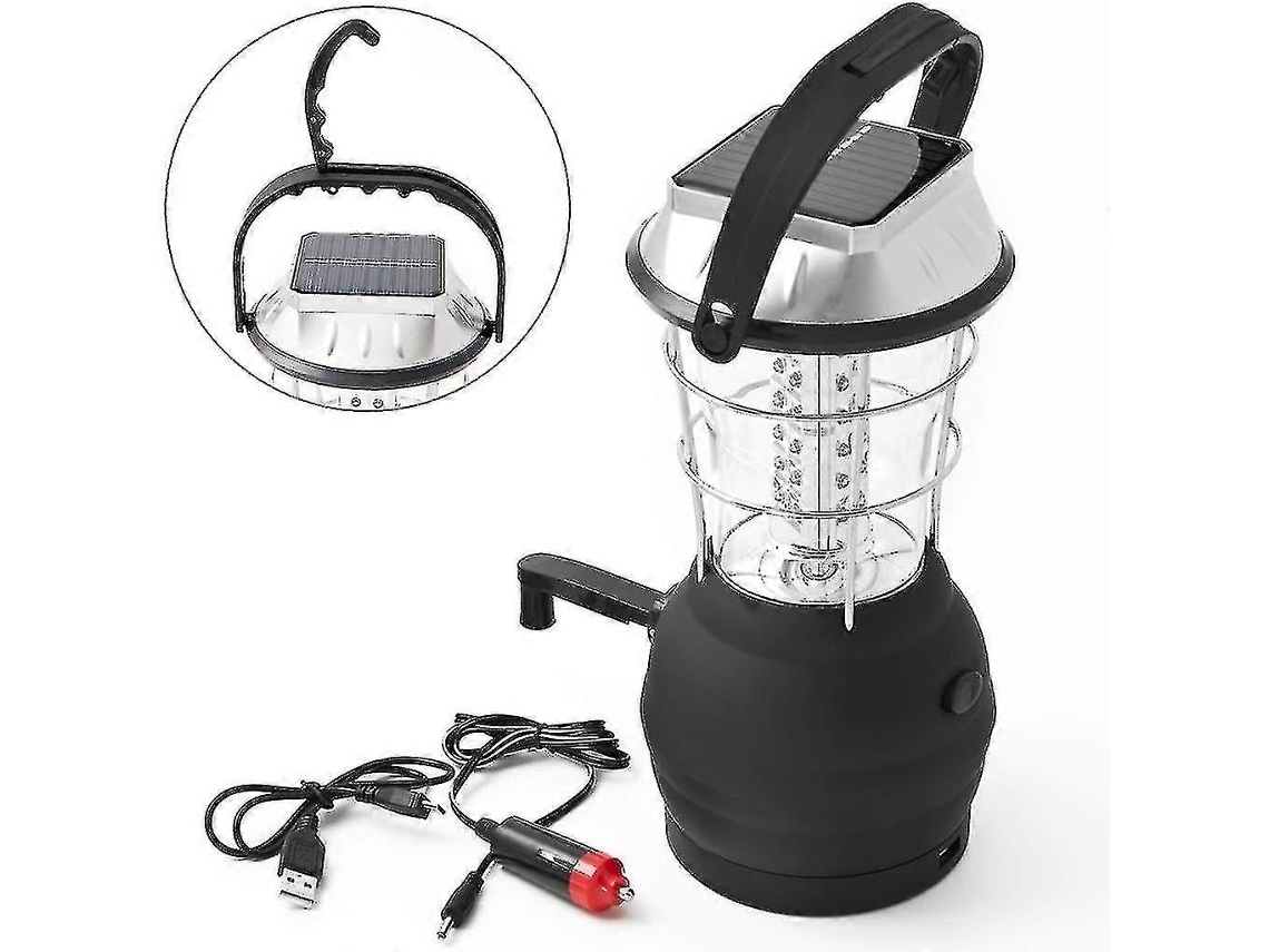 Lanterna Solar De 36 Leds, Lanterna De Acampamento Com Dínamo De Manivela, Luz De Emergência Olysi Shop