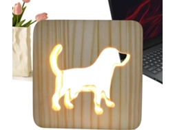Luzes noturnas genéricas para crianças, iluminação LED em formato de cachorrinho Madeira