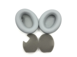 Dois Fones De Ouvido Em Couro Proteico Cinza Para Sony Wh 2000xm4 Yunzii (com Almofadas De Algodão)