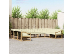 Vidaxl Conjunto De Sofás Para Exterior 9 Unid. Branco E Creme