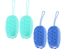 Conjunto De 4 Escovas Silicone Para Banho Healeved, Escovas De Massagem E Limpeza Para Chuveiro