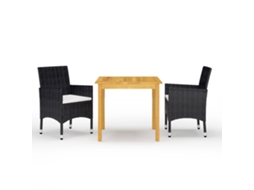 Pcs Conjunto De Jantar Para Jardim Preto Dkd Home Decor