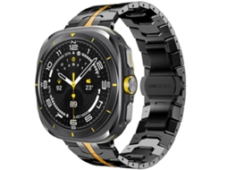 Bracelete para Samsung Galaxy Watch Ultra Silicone Ocean com Furos Duplos e Fivela Preta Duas Cores Preto e Vermelho XIAOMOYU (47mm)