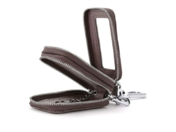 2026rebe estuche para Llaves de Coche de Cuero Mini de Doble Capa, Llavero (café)
