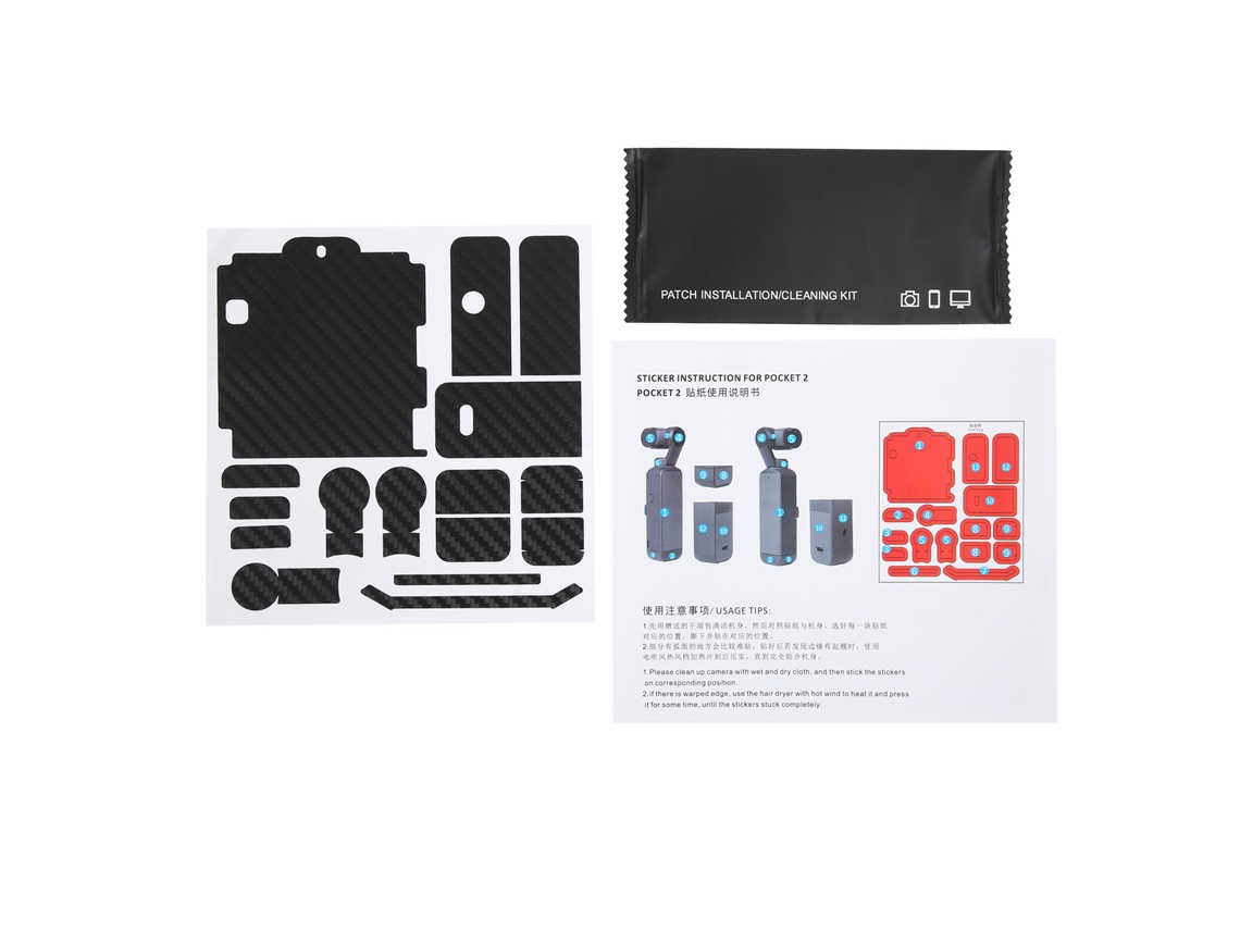 Pegatina Protectora De Pvc Para Cámara Pocket 2, Film Anti-rayas, Skin Carbono Negro, Accesorios Para Cámara Portátil