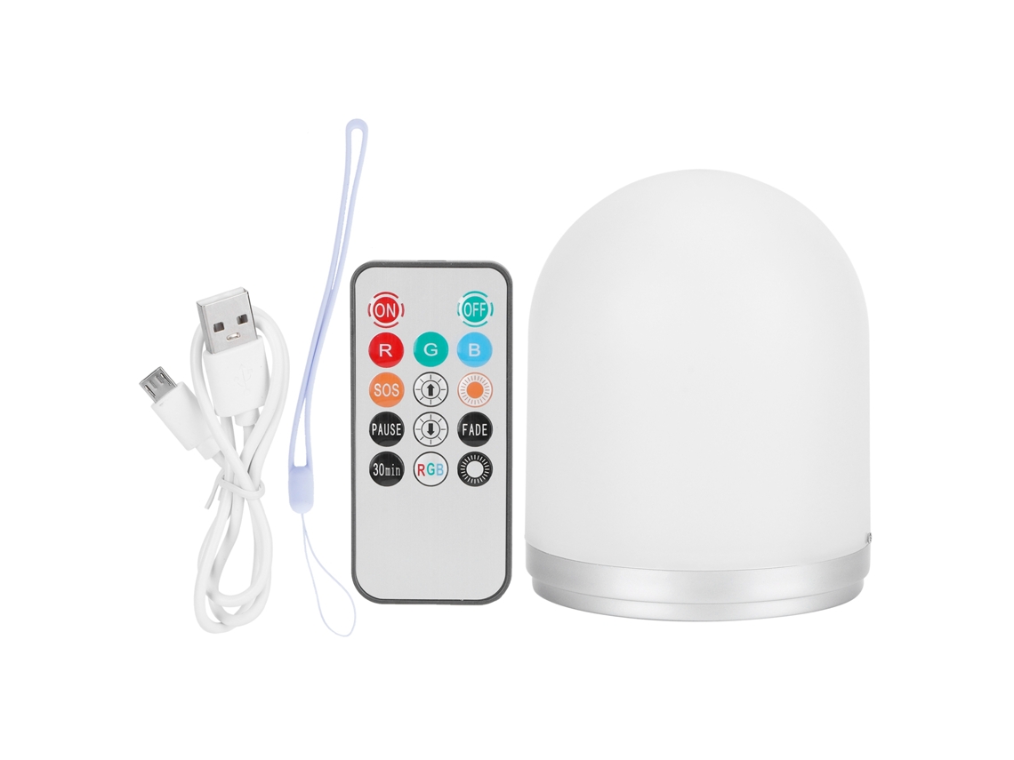 2026 lâmpada de Noite Usb Recarregável Led com Controle Remoto, Regulável, Portátil Rgb com Mudança de Cor para Mesa de Cabeceira