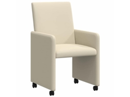 Conjunto de 2 Cadeiras Jantar com Rodas Creme MAISON EXCLUSIVE 57x66x94 cm