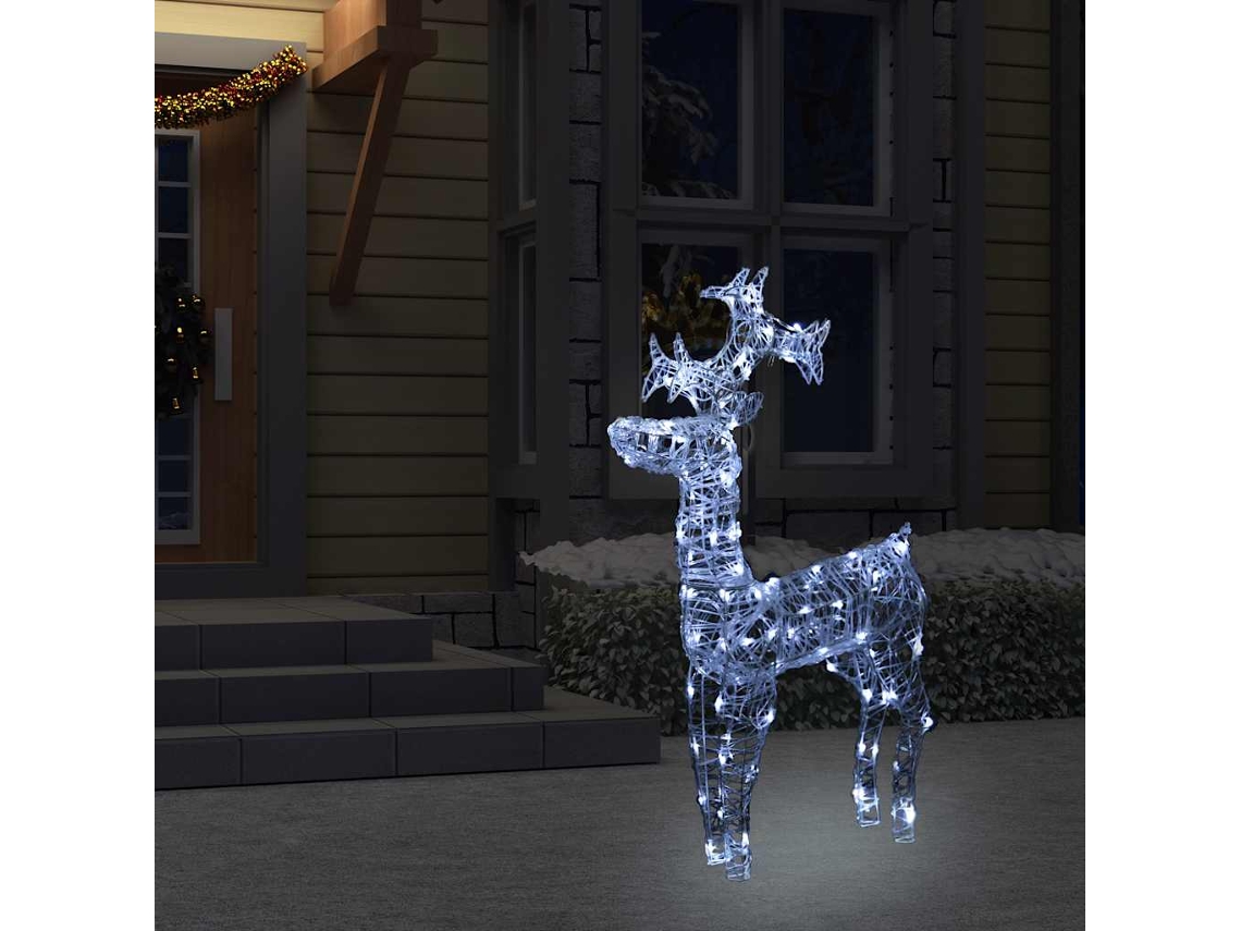 Vidaxl Rena Decorativa De Natal 90 Luzes Led 60x16x100 Cm Acrílico