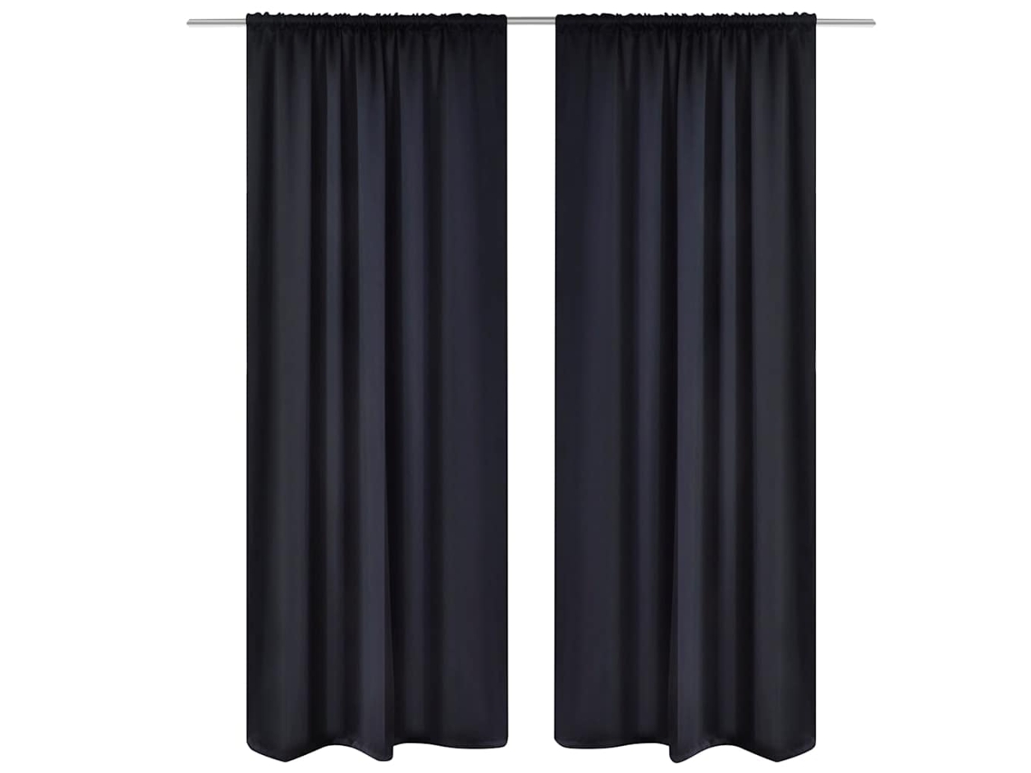 Cortinas Pretas Blackout 2 Peças 135 X 245 Cm