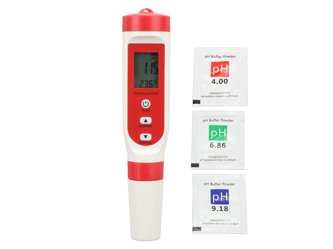Testigo Digital De Água 4 Em 1 Ph Tds Ec Temp Ip65 Tela Lcd