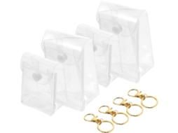 Conjunto De 4 Sacolas Transparentes De Pvc Com Chaveiro Para Organizador De Protetor Labial E Exposi Gokoco
