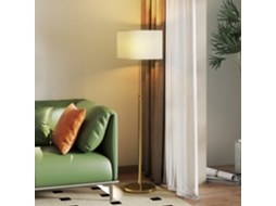 Luminária de Chão moderna, 2 lâmpadas, cabeças ajustáveis, interruptor de pé, dourada | CHEZMOI