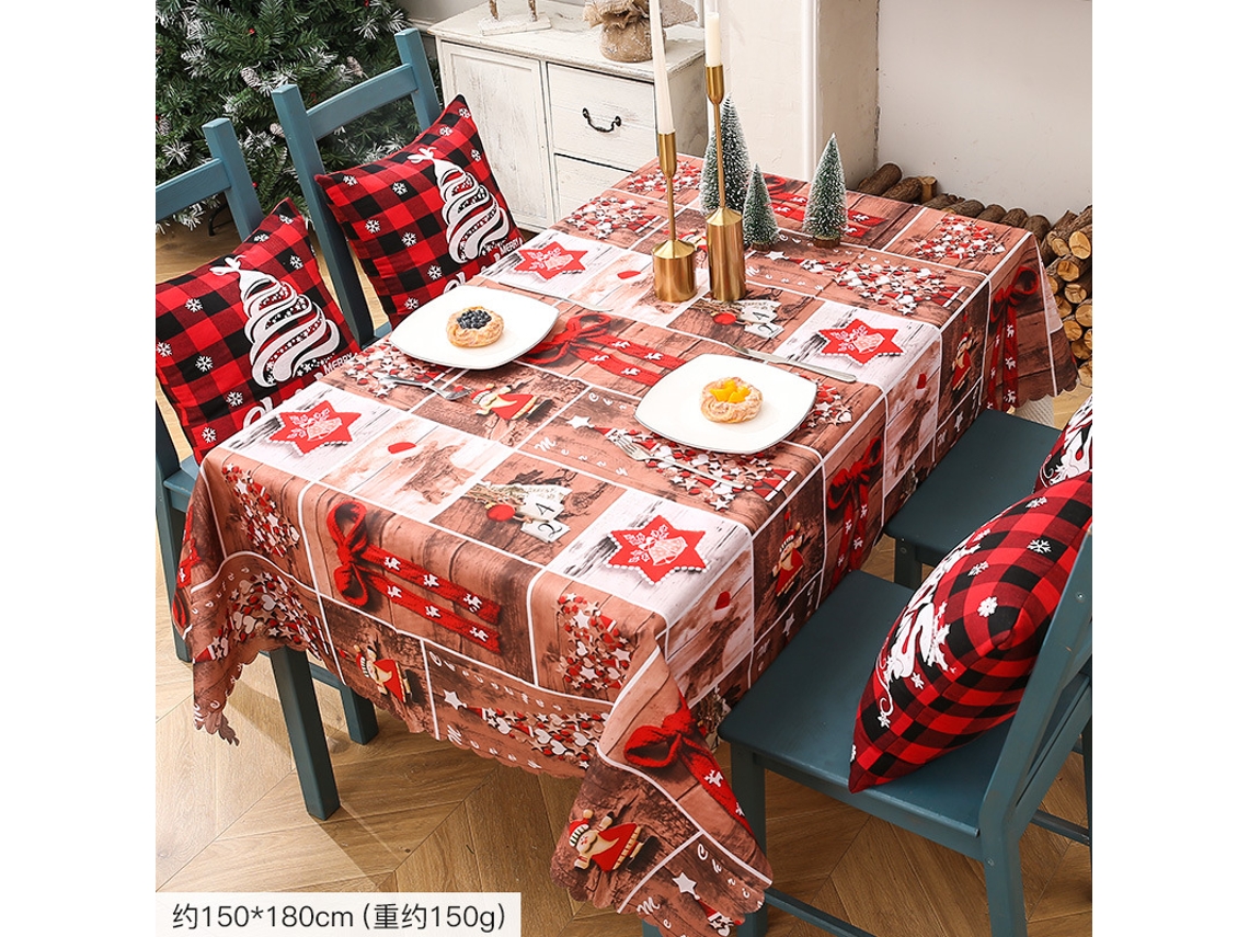 Toalha De Mesa Criativa De Natal Com Estampado, Decoraã§ã£o De Natal, Toalha De Mesa Para Festa, 150180cm