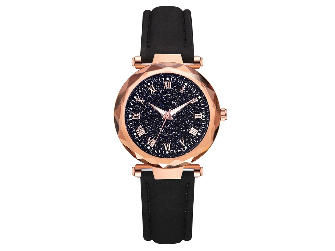 Relógio Feminino de Pulso de Quartzo Simples com Pulseira de Couro Pu Estilo Casual