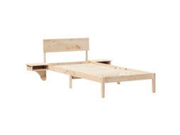 Conjunto 1 Estrado De Cama Plataforma Vidaxl Castanho Madeira De Pinho Maciça (90 X 200 Cm)