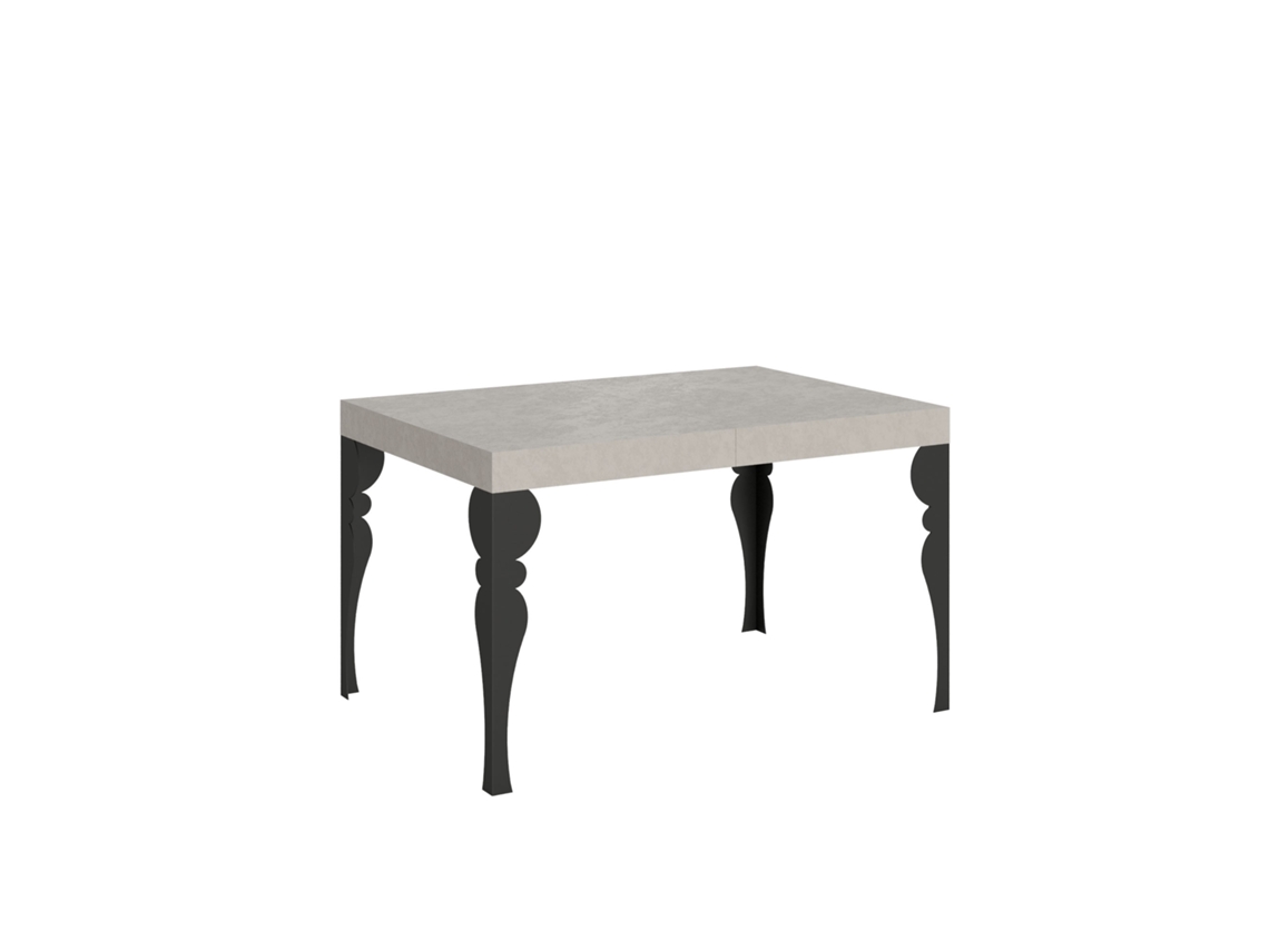 Mesa Extensível Paxon Cashmere 120/204x80 Cm Com Pernas Antracite Itamoby