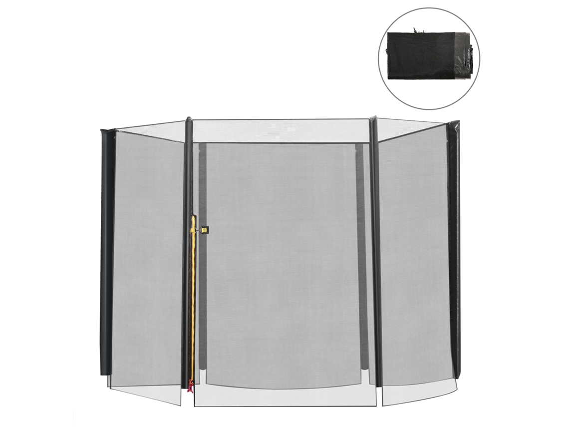 Rede De Proteção Trampolim Pe E Epe Cor Preto Ø244x180 Cm Homcom