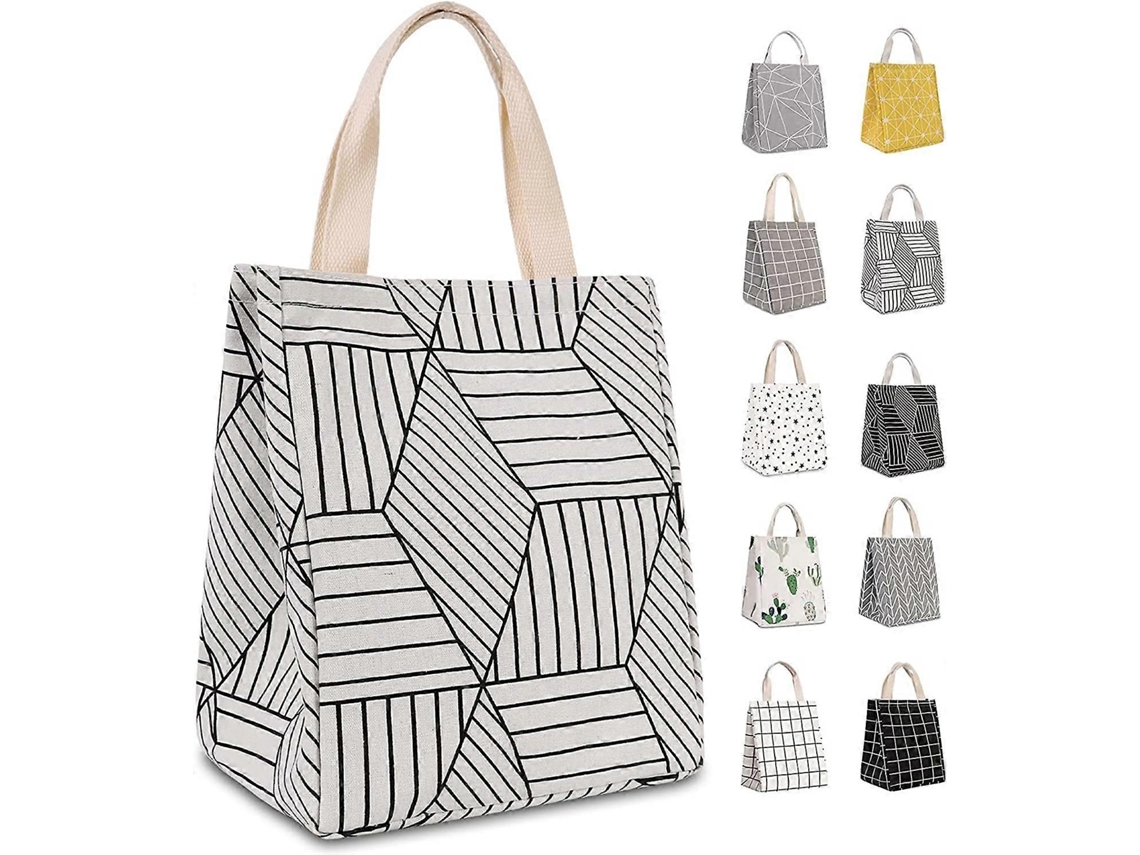 Bolsa de Almoço Isolada para Mulheres, Homens, Adultos e Crianças, Material Alimentar Leve, Impermeável com Zíper e Alça Resistente