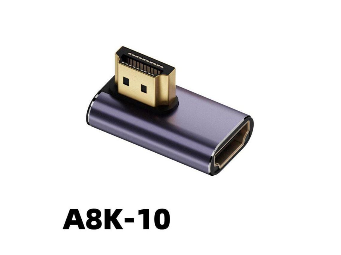 Adaptador Hd Compatível Com Hdmi 8k 60hz / 4k 120hz Conversor Extensor Para Monitores Cotovelo Médio Atrás A8k-10*