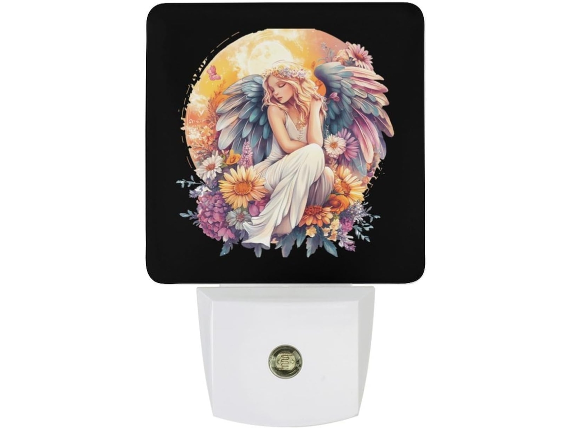 Luz noturna LED Angelsflowers com sensor crepuscular