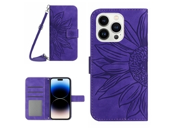Capa Pega Para Iphone 14 Pro Pele Sintética Roxo