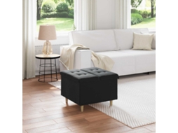 Vidaxl Otoman Com Armazenamento Preto 60 X 60 X 45 Cm Veludo