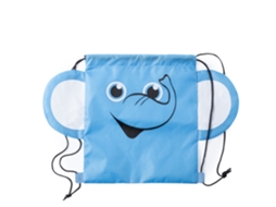 Mochila De Corda Llorel Dobrável Para Criança, Em Suave Poliéster 210t. Design Elefante. Dam