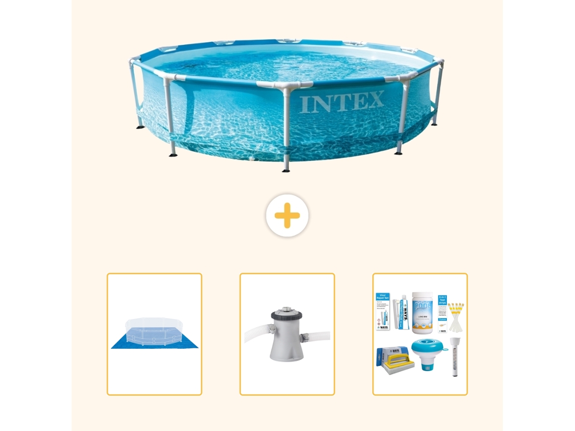 Intex Piscina Com Estrutura Redonda - 305x76 Cm - 4-peças S21318