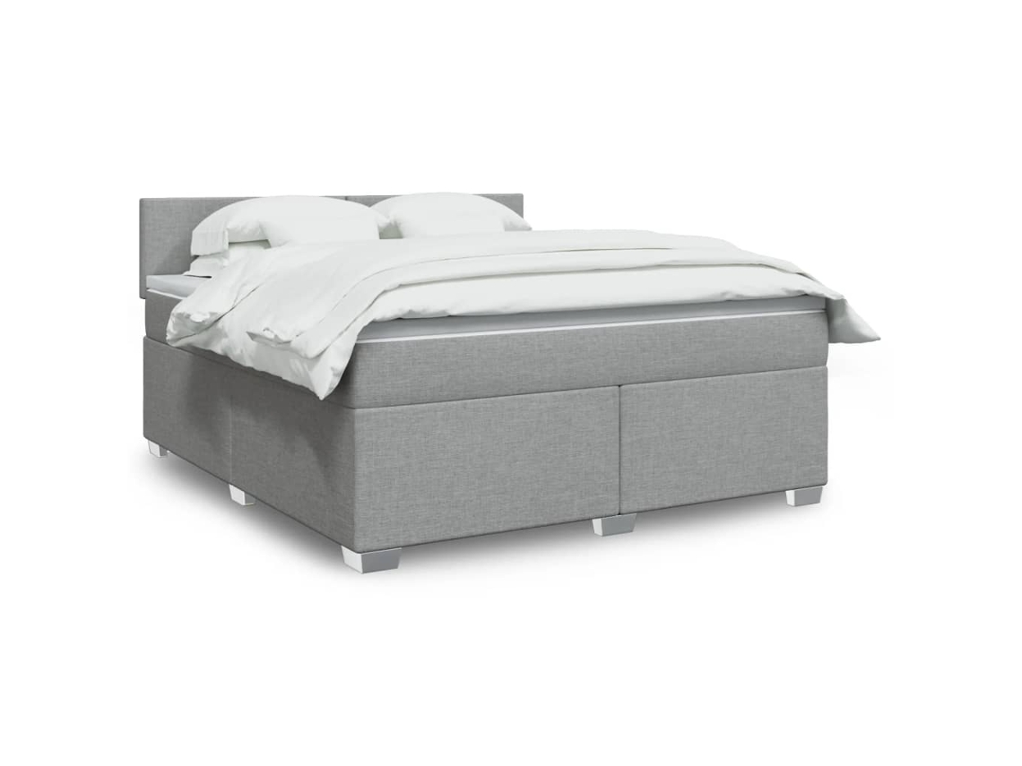 Vidaxl Cama Com Molas/colchão 180x200 Cm Tecido Cinzento-claro
