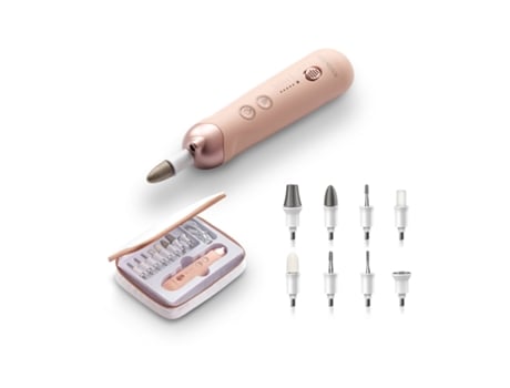 Queen Lixadeira para Unhas Profissional Kit Elétrico para Manicure e Pedicure 5 Modos 9 Acessórios de Alta Qualidade Velocidade Ajustável BOSTONTECH