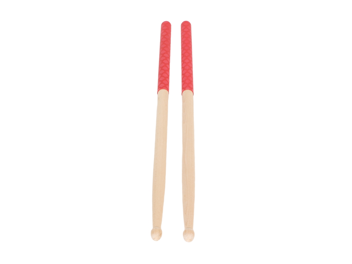 Baquetas 5a de Maple com Cabo em Borracha Vermelho | S/MARCA