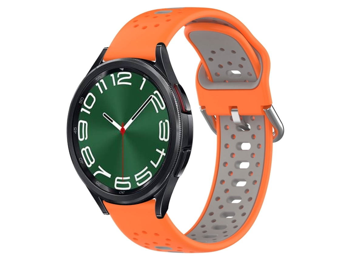 Bracelete para Samsung Galaxy Watch 6 Classic Silicone Respirável Duas Cores Laranja + Cinza XIAOMOYU (43mm)