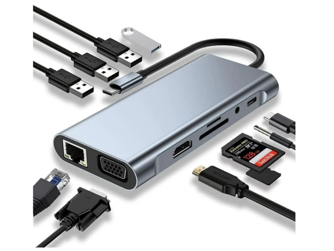 Adaptador Hub Usb C Y3 Prata