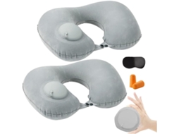 Kit De Viagem Com 3 Peças: Protetor De Pescoço, Protetores Auriculares E Máscara Para Os Olhos.