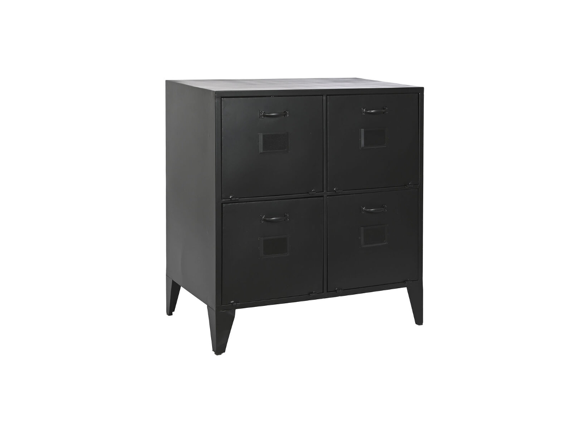Cómoda HOME ESPRIT Preto Metal Loft 75x45x80 cm