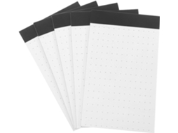Conjunto de 5 Mini Blocos de Notas Pontilhados Adesivos para Anotações, Lembretes e Desenhos - Tamanho Compacto